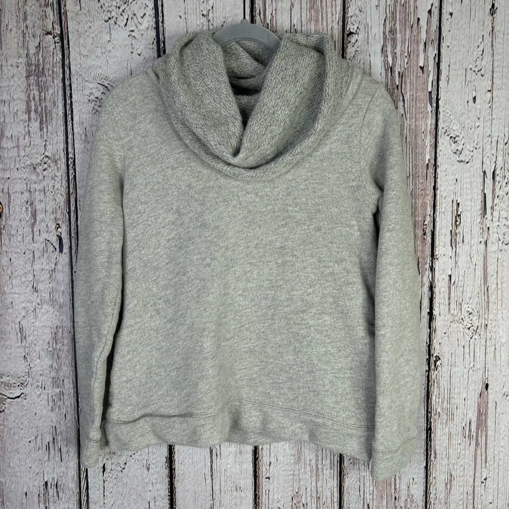 J. Crew Mercantile Funnel Neck Sweatshirt Size Small Side Pockets Pullover Gray‎